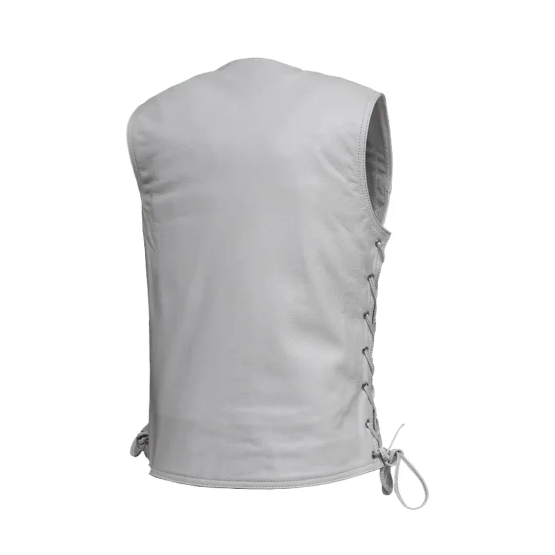 Burrow Women’s Motorcycle Vest Classic White | Demastic USA - Demastic