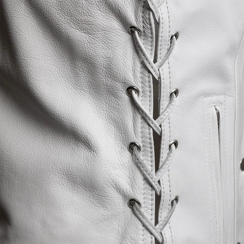 Burrow Women’s Motorcycle Vest Classic White | Demastic USA - Demastic