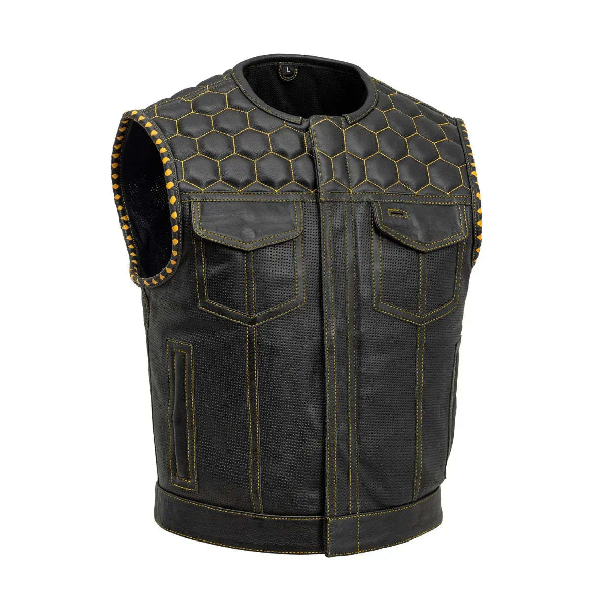 Cozier Wasp Perforated Leather Vest | Demastic USA - Demastic