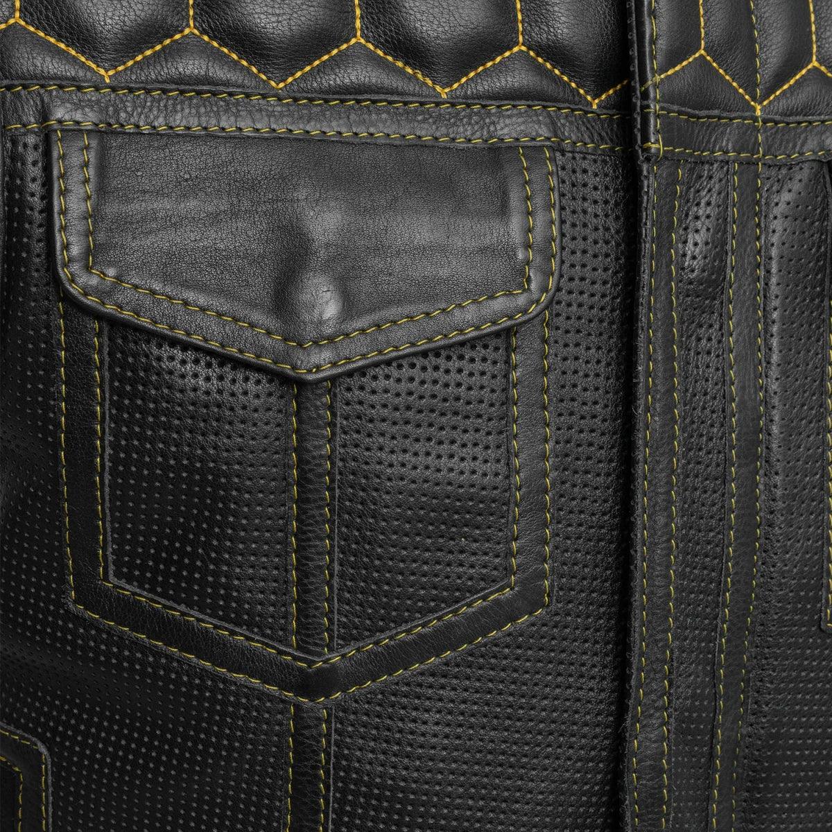 Cozier Wasp Perforated Leather Vest | Demastic USA - Demastic