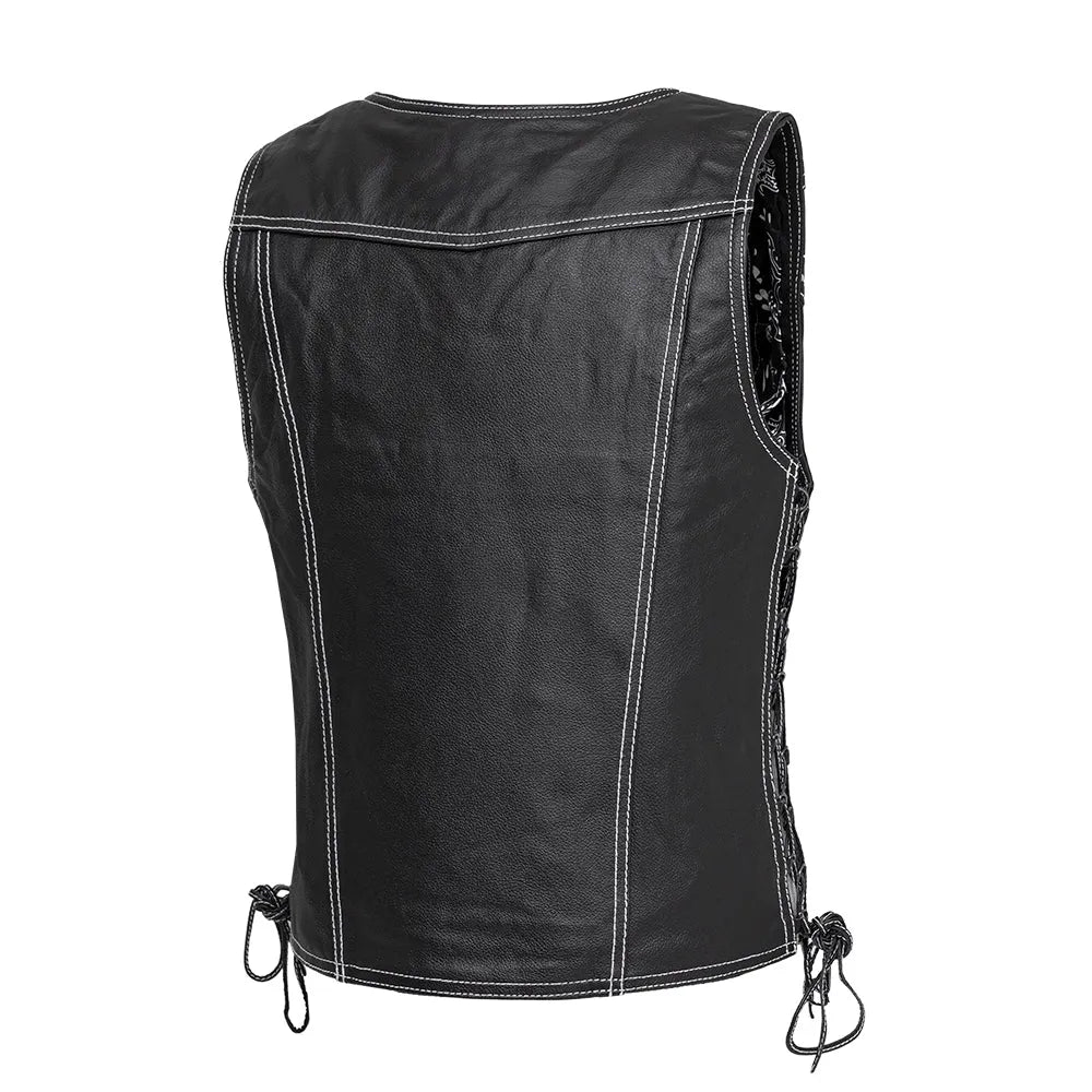 Cecil Women's Motorcycle Leather Vest Black | Demastic USA - Demastic