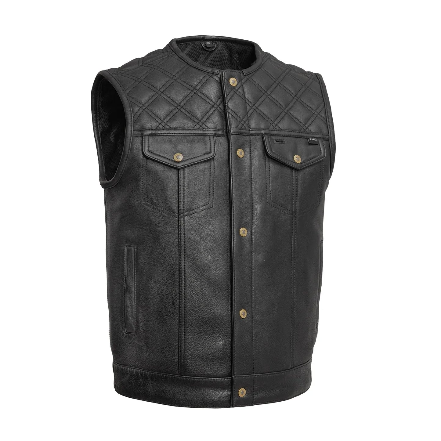 Gregg Men Motorcycle Leather Vest | Demastic USA - Demastic