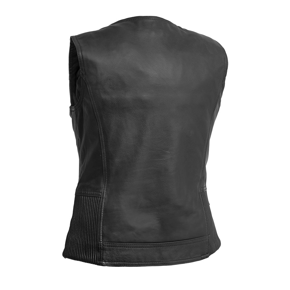 Laura Women's Motorcycle Leather Vest | Demastic USA - Demastic