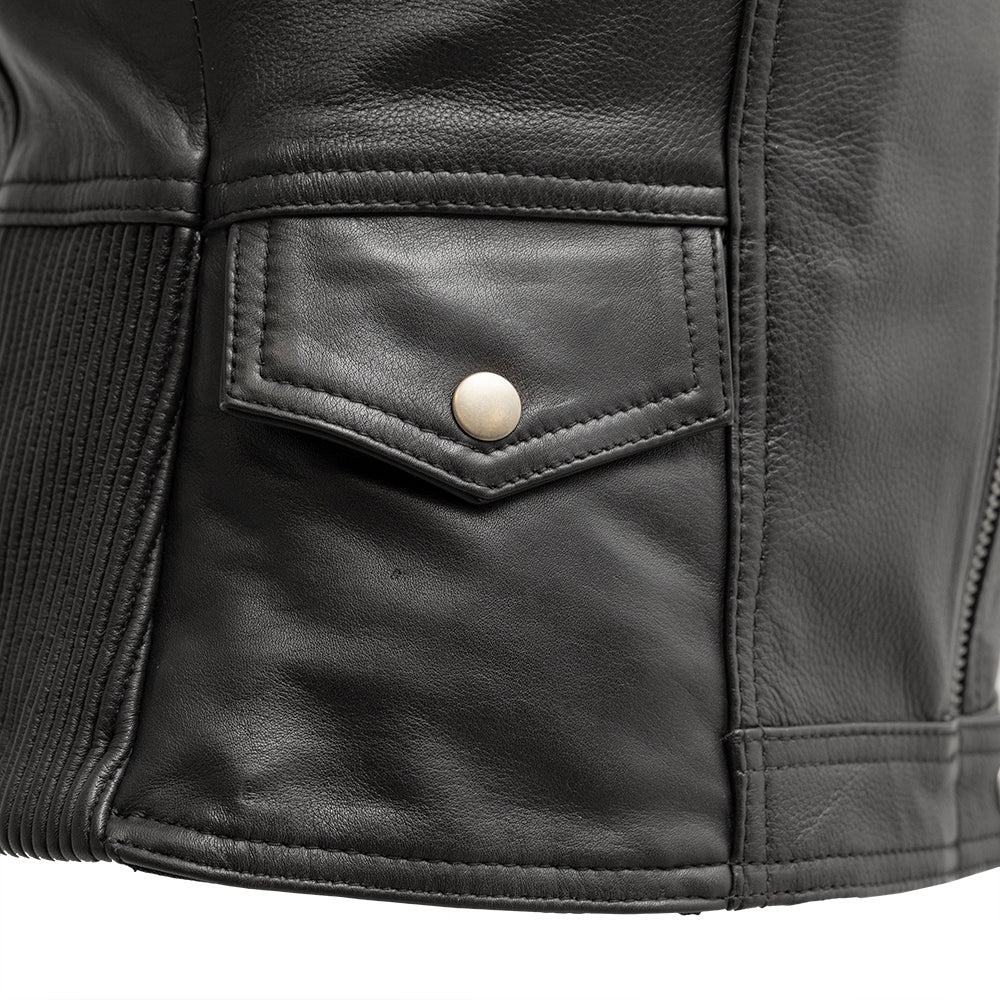 Laura Women's Motorcycle Leather Vest | Demastic USA - Demastic