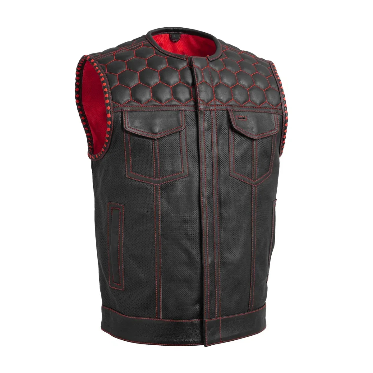 Men Wasp Perforated Motorcycle Vest | Demastic USA - Demastic