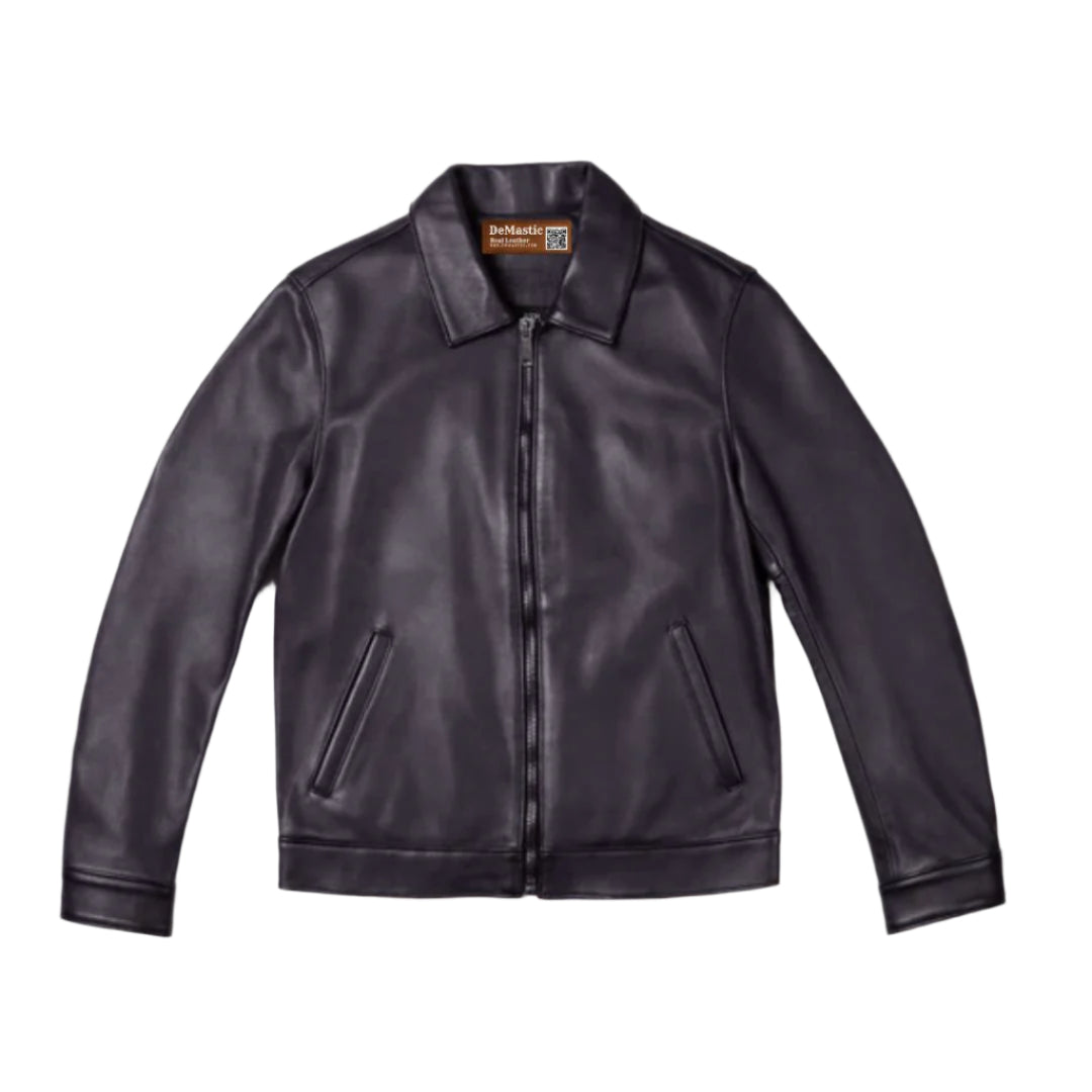 Men's Trucker Style Leather Jacket | Demastic USA - Demastic
