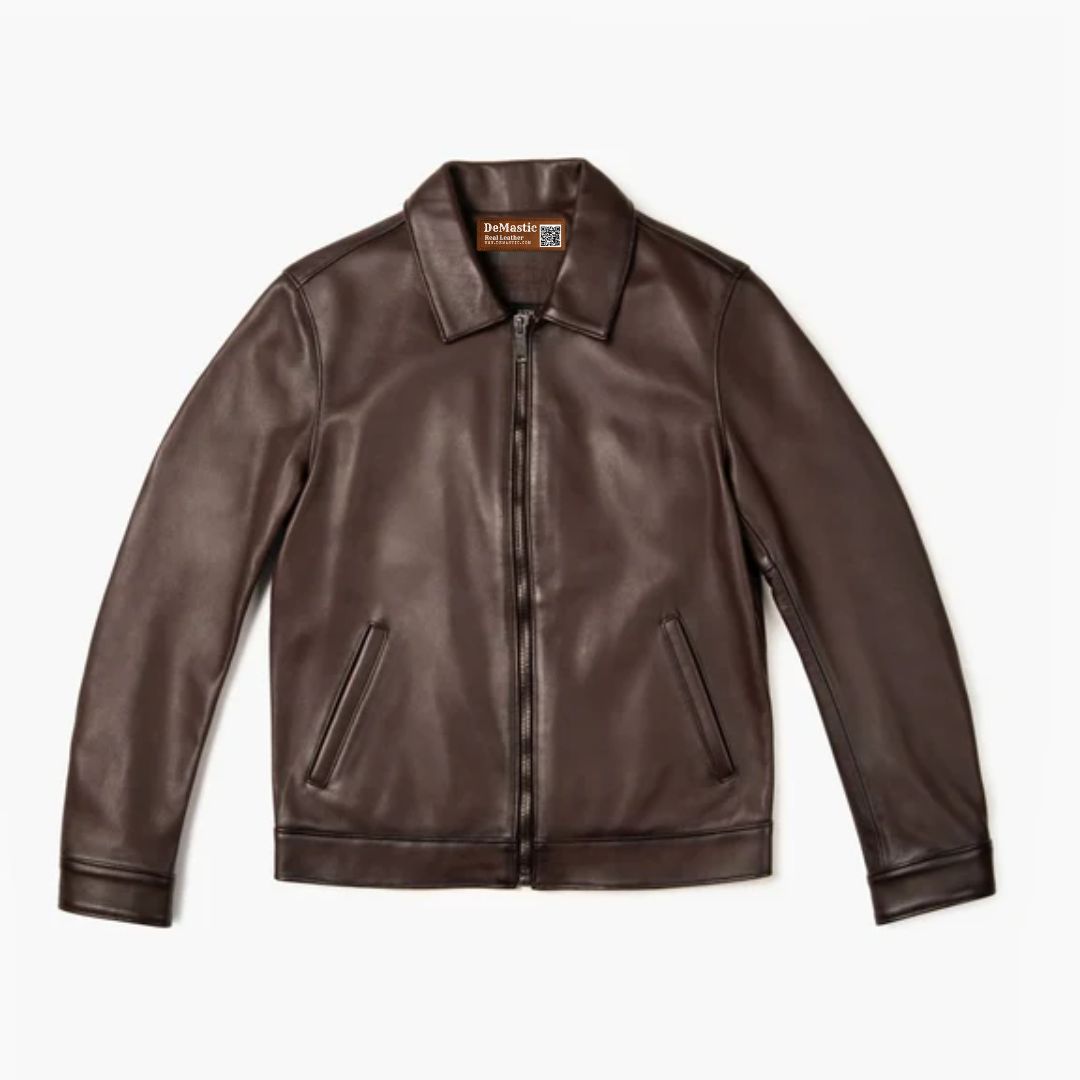 Men's Trucker Style Leather Jacket | Demastic USA - Demastic