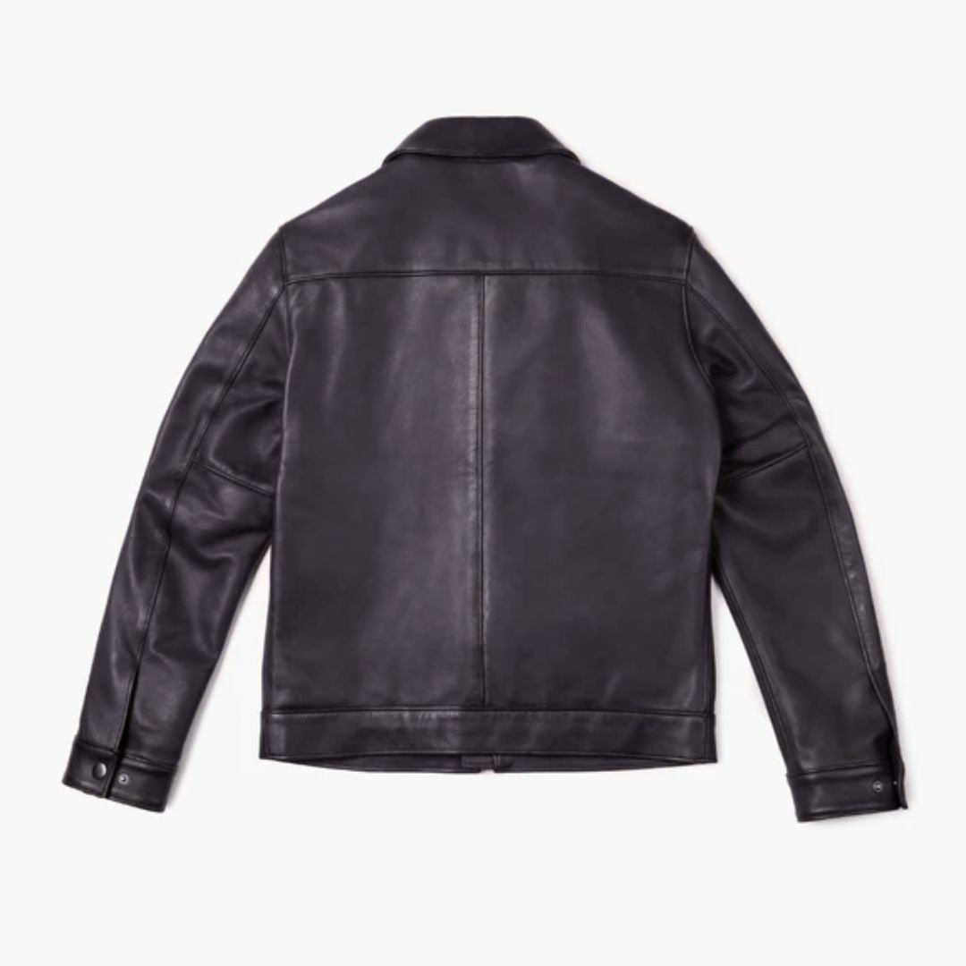 Men's Trucker Style Leather Jacket | Demastic USA - Demastic