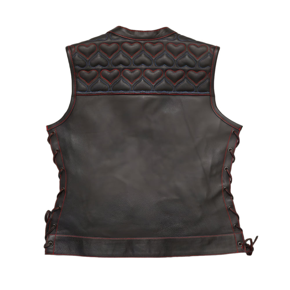 Rilley Women’s Motorcycle Leather Vest | Demastic USA - Demastic