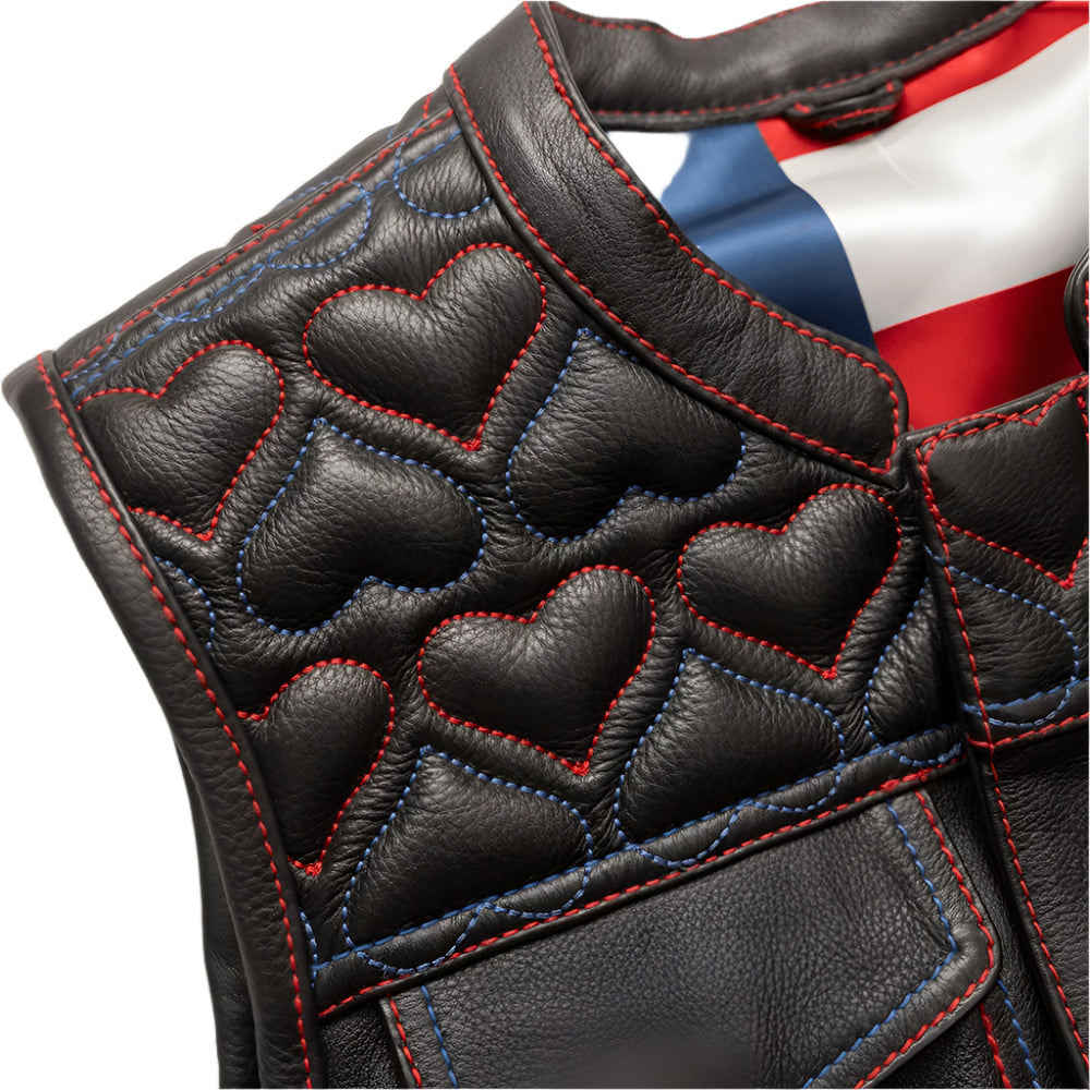 Rilley Women’s Motorcycle Leather Vest | Demastic USA - Demastic