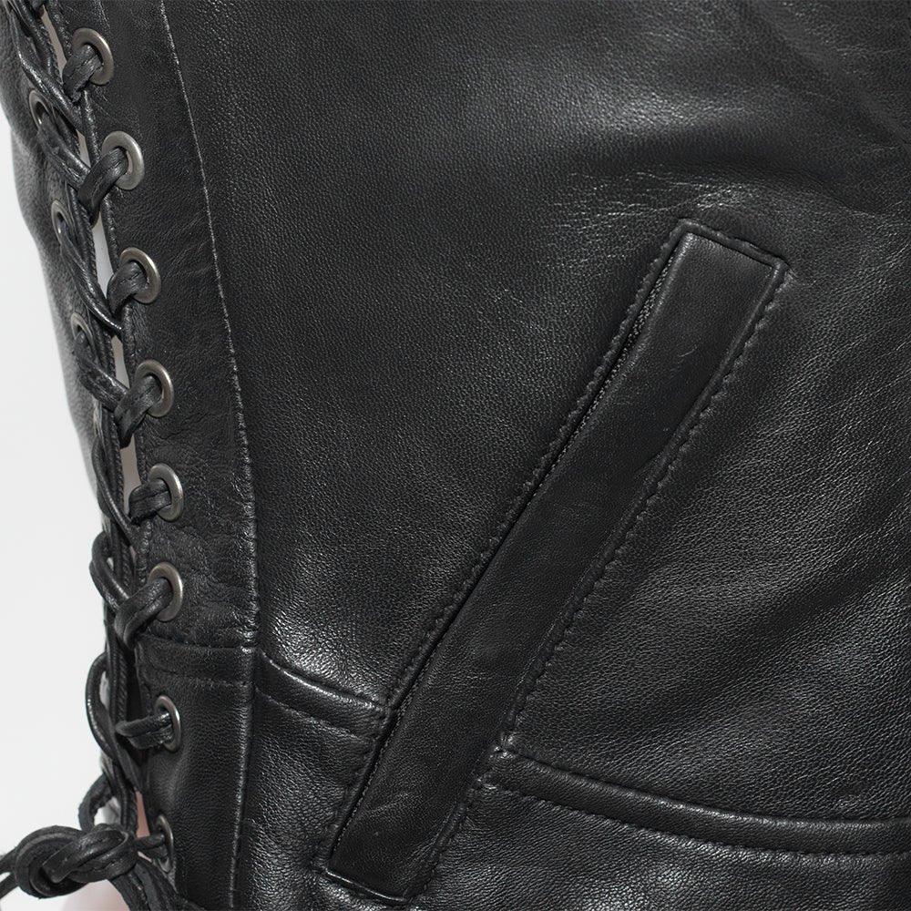 Ritzy Women's Leather Motorcycle Vest | Demastic USA - Demastic