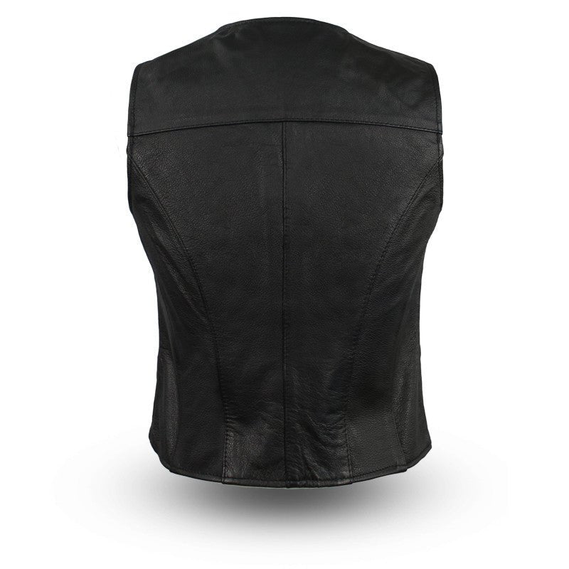 Sierra Women's Motorcycle Leather Vest | Demastic USA - Demastic