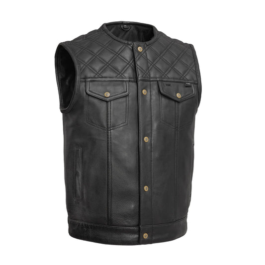 Gregg Men Motorcycle Leather Vest | Durable Riding Gear