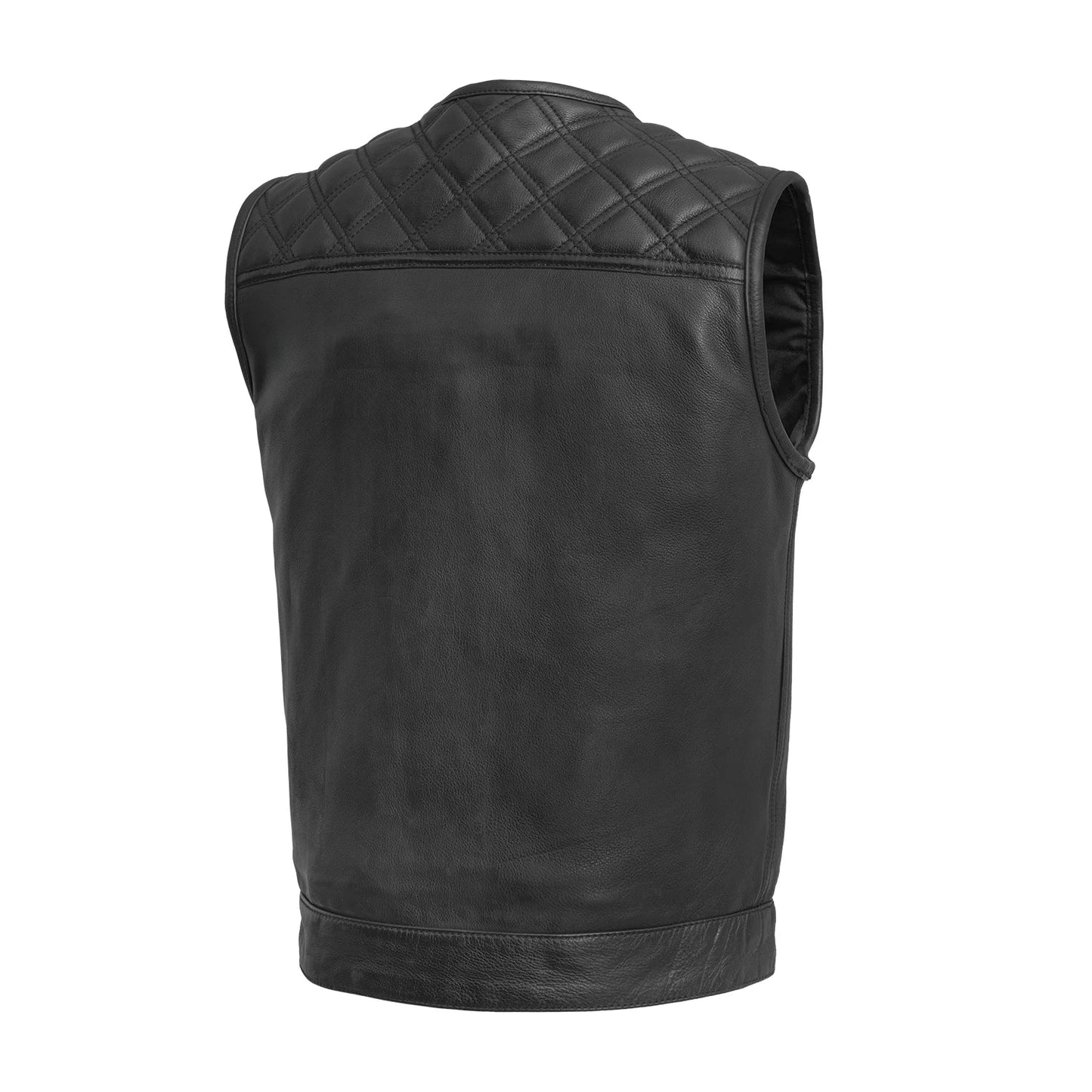 Gregg Men Motorcycle Leather Vest | Durable Riding Gear
