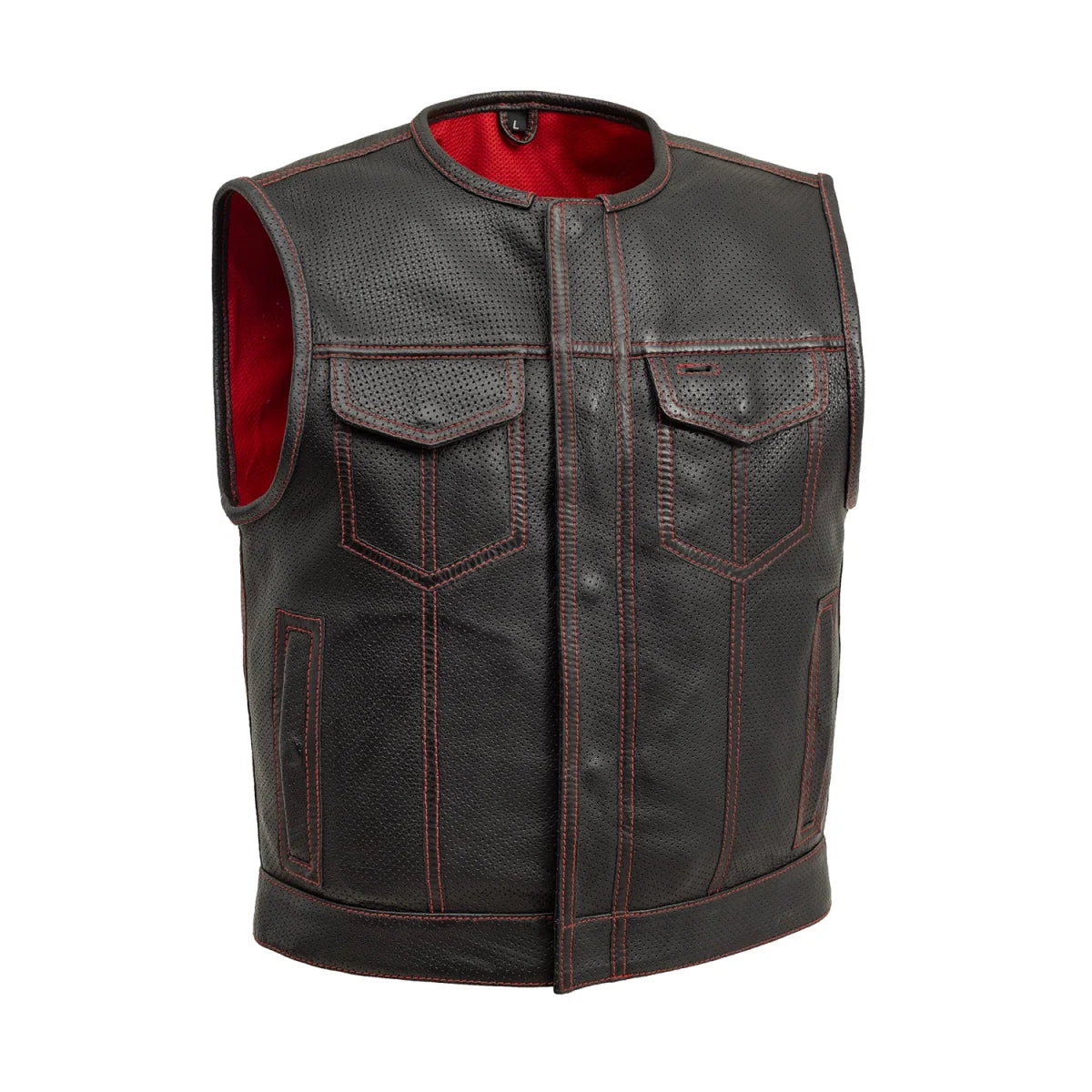 Cozier Men's Perforated Leather Motorcycle Vest | Demastic USA - Demastic