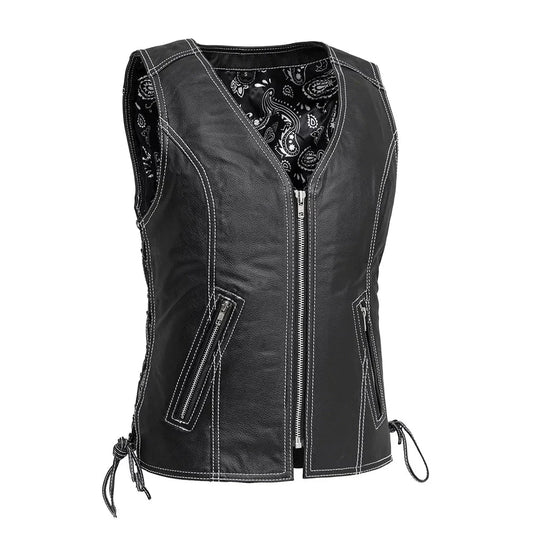 Women Leather Vest by Demastic USA