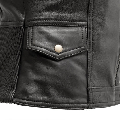 Laura Women's Motorcycle Leather Vest | Demastic USA - Demastic