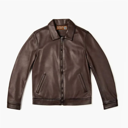 Men's Trucker Style Leather Jacket | Demastic USA - Demastic