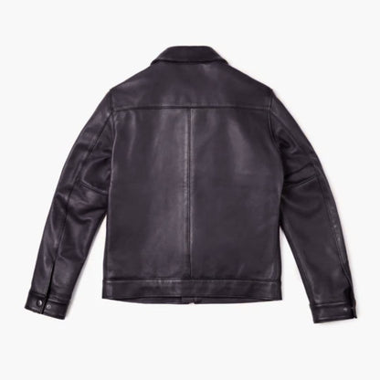 Men's Trucker Style Leather Jacket | Demastic USA - Demastic