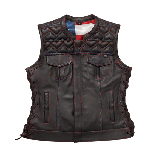 Rilley Women’s Motorcycle Leather Vest | Demastic USA - Demastic