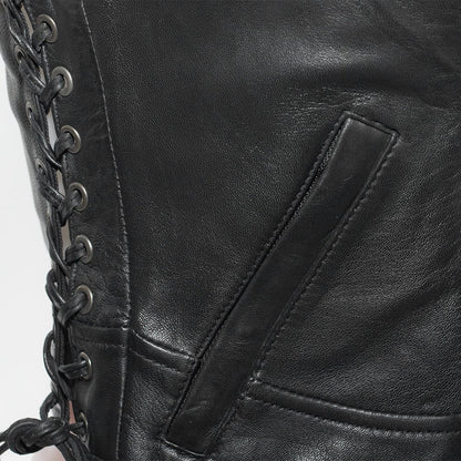 Ritzy Women's Leather Motorcycle Vest | Demastic USA - Demastic