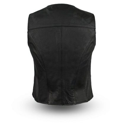 Sierra Women's Motorcycle Leather Vest | Demastic USA - Demastic