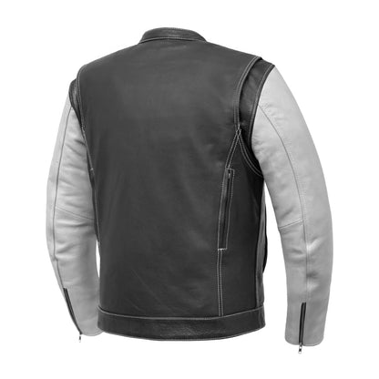 Von Men's Cafe Style Leather Jacket | Demastic USA - Demastic