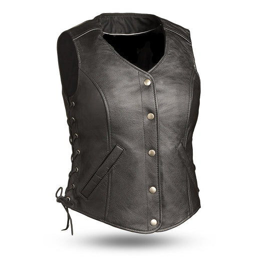 Women's Honey Rider Motorcycle Leather Vest | Demastic USA - Demastic