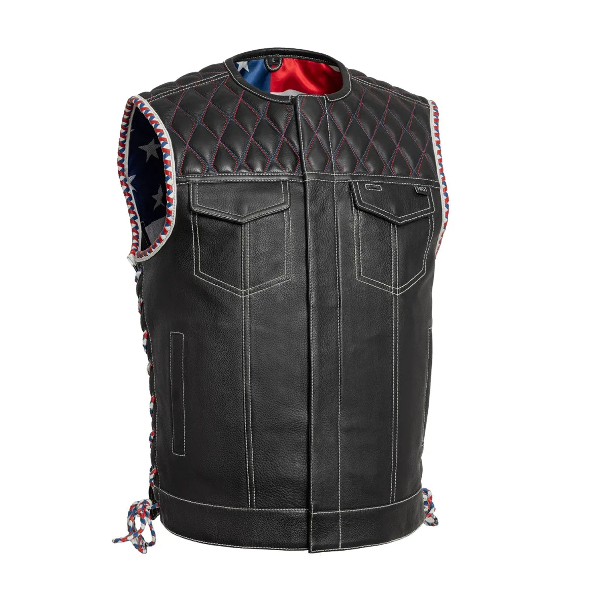 Men's Premium Motorcycle Leather Vest | Classic Biker Style