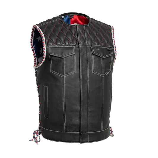 Men's Premium Motorcycle Leather Vest | Classic Biker Style