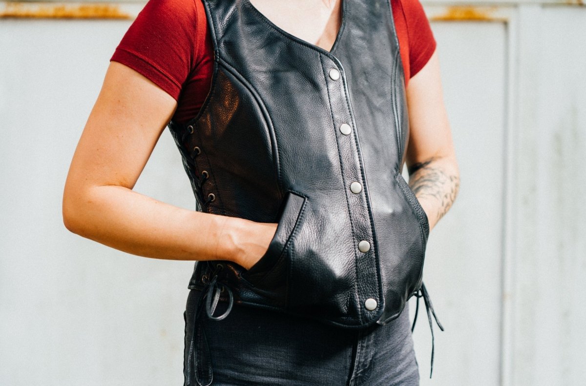 Women's Honey Rider Motorcycle Leather Vest | Premium Riding Gear for Women