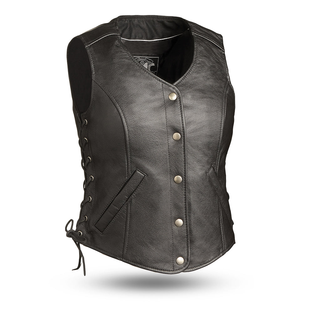 Women's Honey Rider Motorcycle Leather Vest | Premium Riding Gear for Women