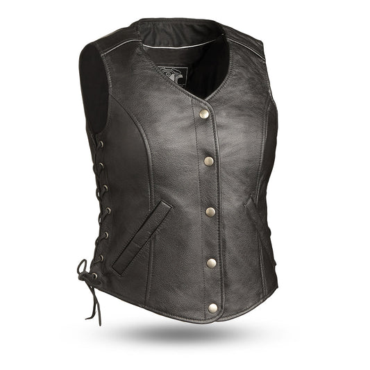 Women's Honey Rider Motorcycle Leather Vest | Premium Riding Gear for Women