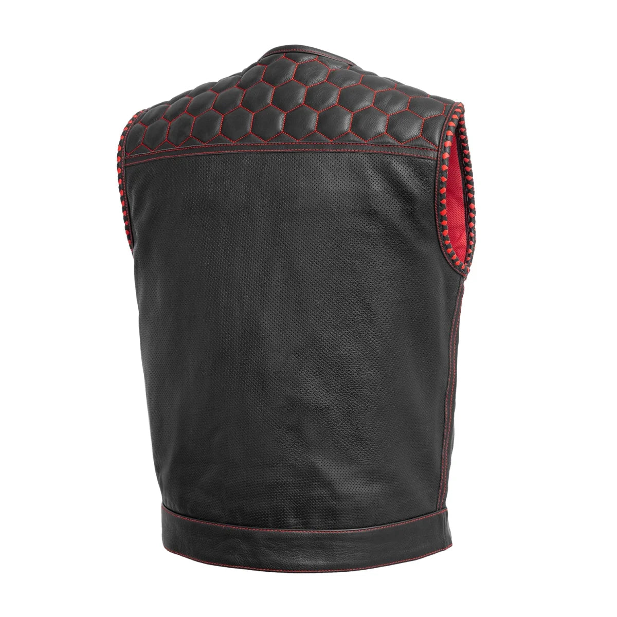 Wasp Perforated Men's Leather Motorcycle Vest | Club Style Design