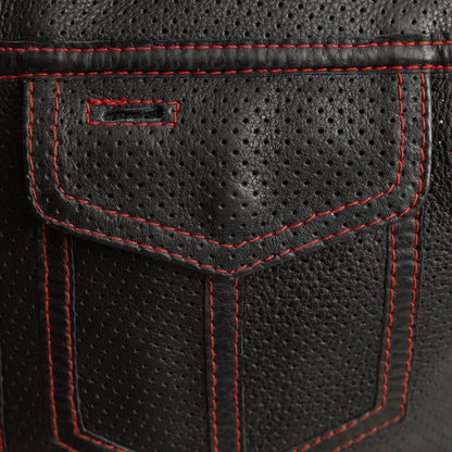 Cozier Men's Perforated Leather Motorcycle Vest | Sleek, Durable, and Breathable