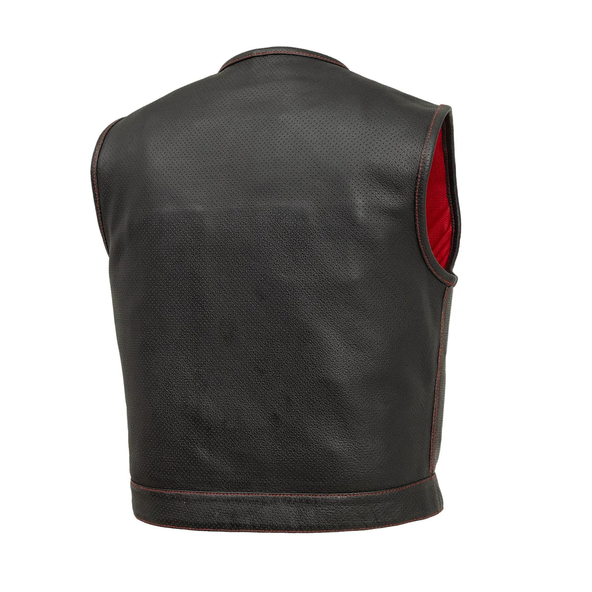 Cozier Men's Perforated Leather Motorcycle Vest | Sleek, Durable, and Breathable