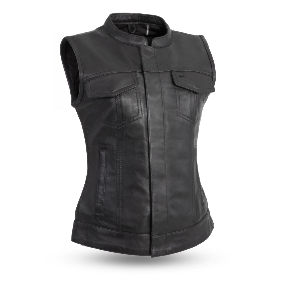 Linda Women's Premium Motorcycle Leather Vest