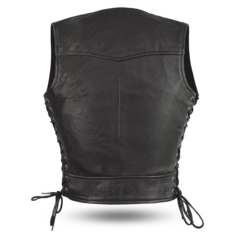 Ritzy Women's Leather Motorcycle Vest | Stylish & Durable Fashion Biker Vest